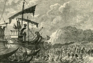 Desembarque de Júlio César na Grã-Bretanha, 1890.