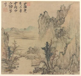 Paisagem, final da dinastia Ming ou início da dinastia Qing, século XVII.