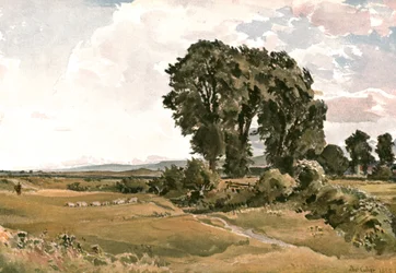 Paisagem, perto de Wareham, Dorset - um esboço ao ar livre, c1900.
