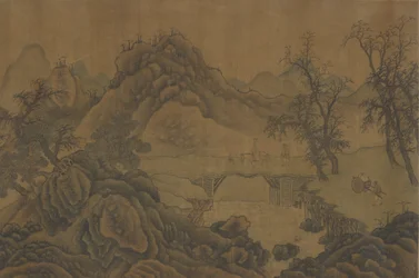 Paisagem com viajantes, século XVII.