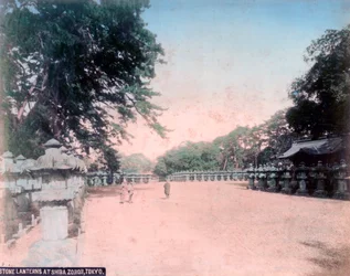 Lanternas em Zojoji no Shiba Park, Tóquio