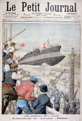 Lançamento do navio de guerra francês Patrie, Toulon, dezembro de 1903 1904