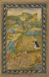 Layla e Majnun, dinastia Mughal, século XVII.