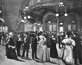 O teatro de Vaudeville - durante o Intract, 1900