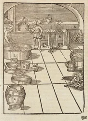 A peletização de prata - Gravura extraída de Description des minerais et des principales methodes d