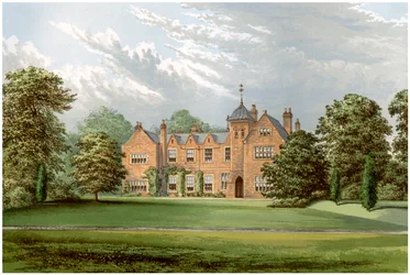 Lea, Lincolnshire, casa do Baronet Anderson, c1880