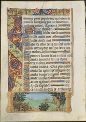 Folha de um livro de horas: Macaco caçando javalis, c. 1500-1510.