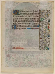 Folha de um livro de horas: Texto verso, c. 1430