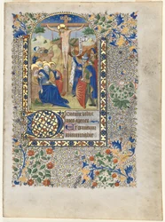 Folha de um livro de horas: As horas da cruz da crucificação, c. 1435