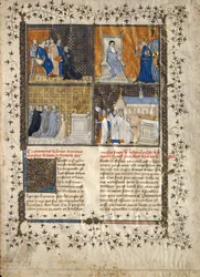Folha de um manuscrito de Valério Máximo, francês, ca. 1380-90.