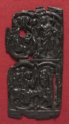 Painel de couro, c. 1350-1400.