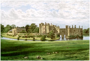 Castelo de Leeds, Kent, casa da família Wykeham-Martin, c1880