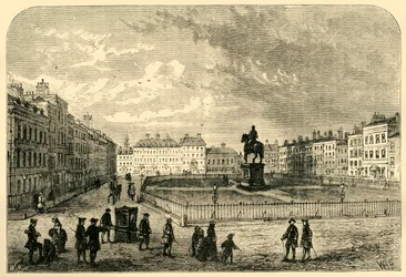 Leicester Square, por volta de 1750, 1881.