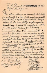 Carta a Benjamin West, Presidente da Academia Real, 1803 1904