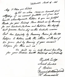 Carta escrita ao Secretário do Interior John Russell 1792-1878 pelas esposas dos Mártires de Tolpuddle,