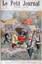 Li Hung-chang escoltado por tropas russas e japonesas, China, 1900