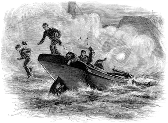 Tenente Cushings ataca o Albemarle, c1880