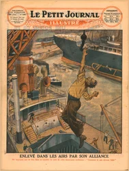 Erguido no ar por seu anel de casamento, 1929.