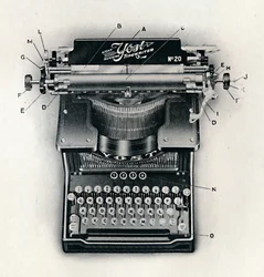 Máquina de escrever leve Yost, 1916