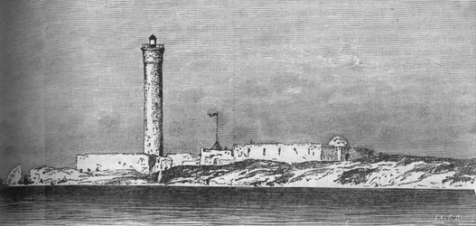 Farol na ilha de Paros, Alexandria, c1882