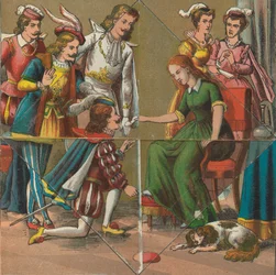 Chapeuzinho Vermelho e Cinderela com Fotos Surpresas, ca. 1875.