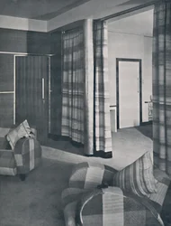 Sala de estar em uma casa em Londres, projetada por Raymond McGrath, ARIBA, 1936