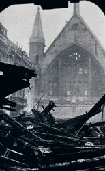 Londons Guildhall após o incêndio de 29 de dezembro de 1940