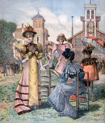 Corridas de Longchamp na primavera, Paris, 1893