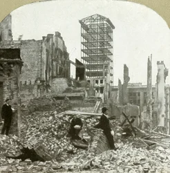 Olhando para o sul, esquina Sutter e Stockton, 1906.