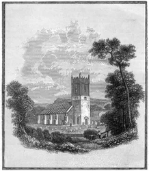 Local de enterro de Lord Byrons, Igreja de Hucknall Torkard, Nottinghamshire, 1888