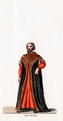 Lord Chancellor, figurino para a peça de Shakespeares, Henrique VIII, século XIX