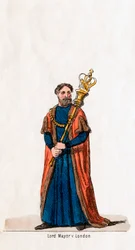 Lord Mayor de Londres, figurino para a peça de Shakespeares, Henrique VIII, século XIX