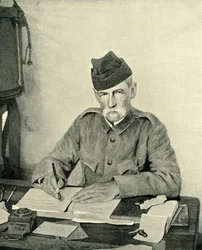 Lord Roberts Writing em sua tenda, c1900, 1901.