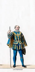 Senhor tesoureiro, figurino para a peça de Shakespeares, Henrique VIII, século XIX