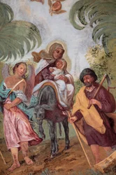 Afresco da Igreja de Loreto : o voo para o Egipto Praga República Checa