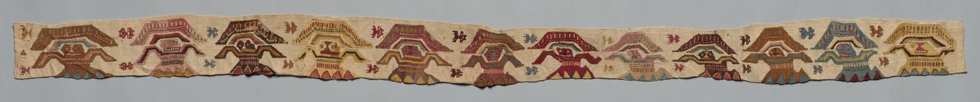 Borda inferior de uma peça de roupa, 1000-1470s.