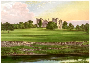 Lumley Castle, County Durham, casa do conde de Scarbrough, c1880