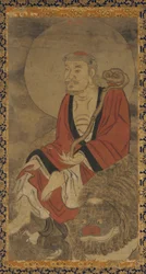 Luohan e leão, dinastia Ming, 1368-1644.