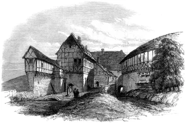 Casa de Lutero no castelo de Wartburg, Eisenach, Alemanha, 1862