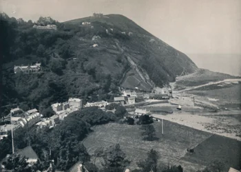 Lynmouth - The Hill, mostrando Lynton acima, 1895