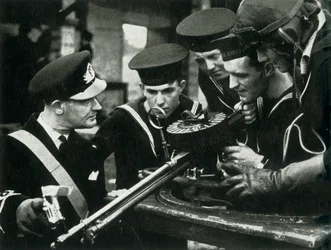 Instrução de metralhadora, Fleet Air Arm, c1943.