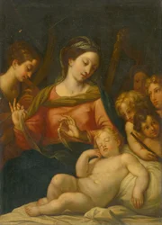 Madonna com criança entre crianças