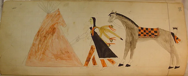 Maffet Ledger: índio e cavalo, ca. 1874-81.