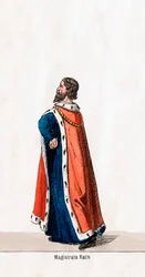 Magistrado, figurino para peça de Shakespeares, Henrique VIII, século XIX
