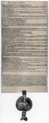 Magna Carta, carta inglesa originalmente emitida em 1215