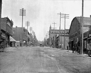 Main Street, Butte City, Montana, EUA, c1900.