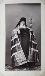 Makarios, Arcebispo do Mosteiro de São Panteleimon no Monte Athos, Grécia, década de 1870