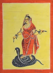 Manasa, a deusa da serpente, do século XIX.
