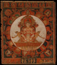 Mandala de Chandra, deus da lua, final do século XIV ao início do século XV.