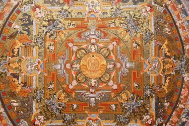 Mandala em um thangka, Bhaktapur, Nepal